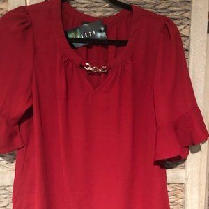 Aconiya red fluted half sleeve, size small